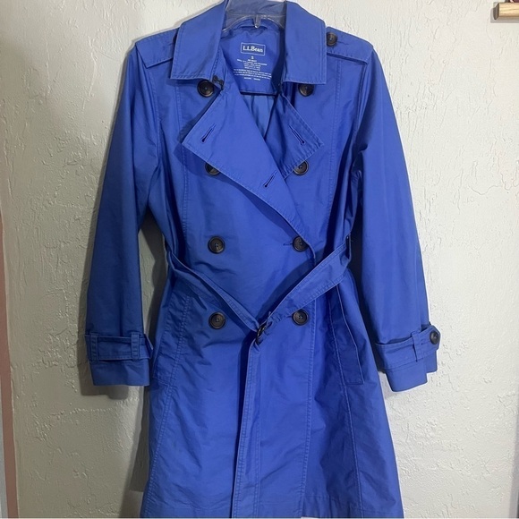 l.l. Bean Periwinkle Trench Coat Size S - Picture 7 of 7
